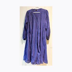 Purple Gauzy Very Full Tent Dress with Wide Gathered Sleeves Size Small